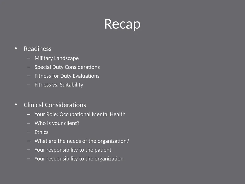 Clinical Considerations and Readiness Disclaimer - slide 26 of 26