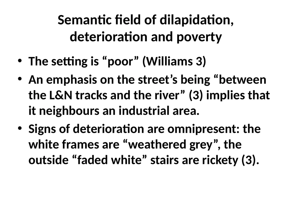 The setting The setting Place A street in New - slide 4 of 8