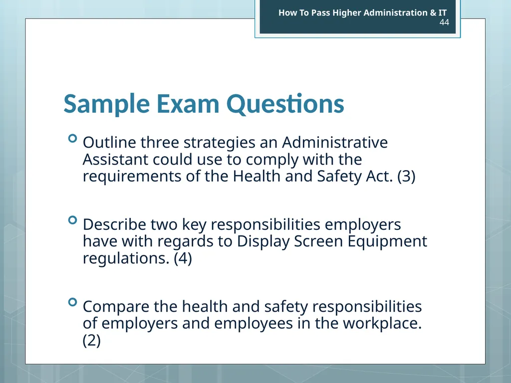 Higher Administration & IT Administrative Services - slide 44 of 47