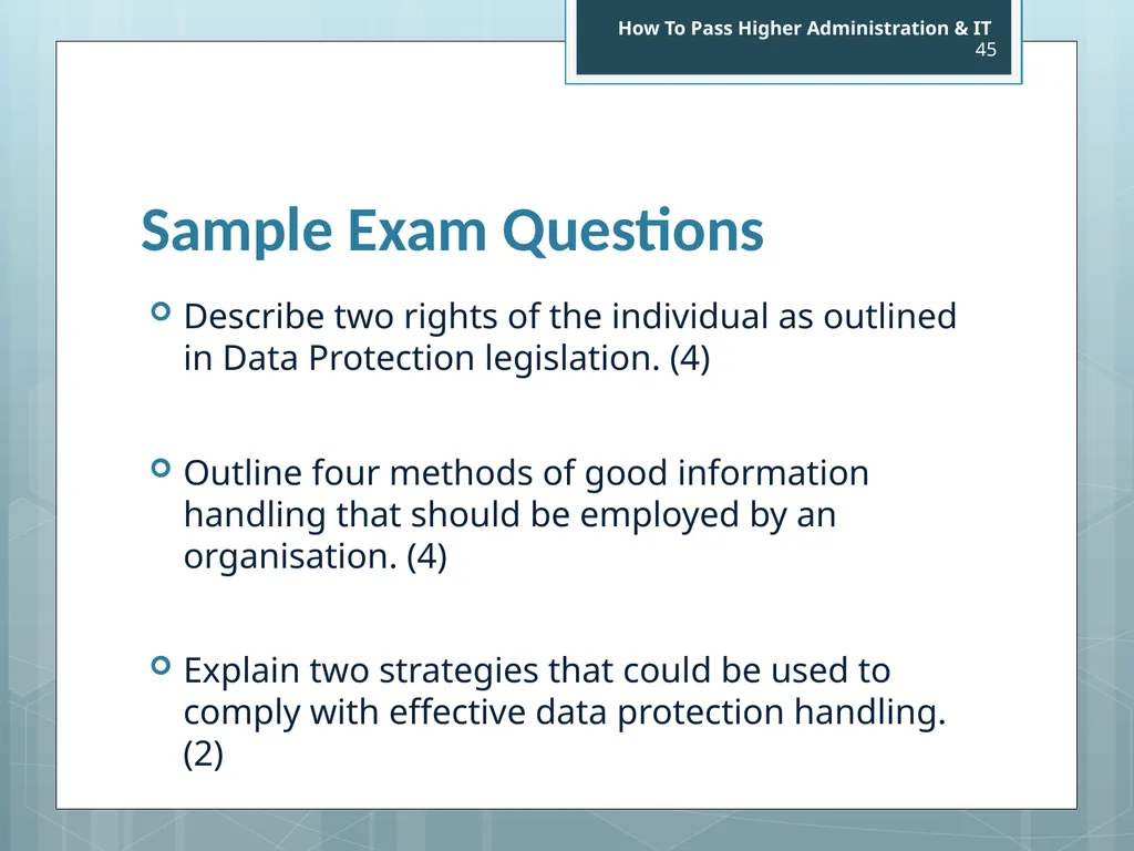 Higher Administration & IT Administrative Services - slide 45 of 47