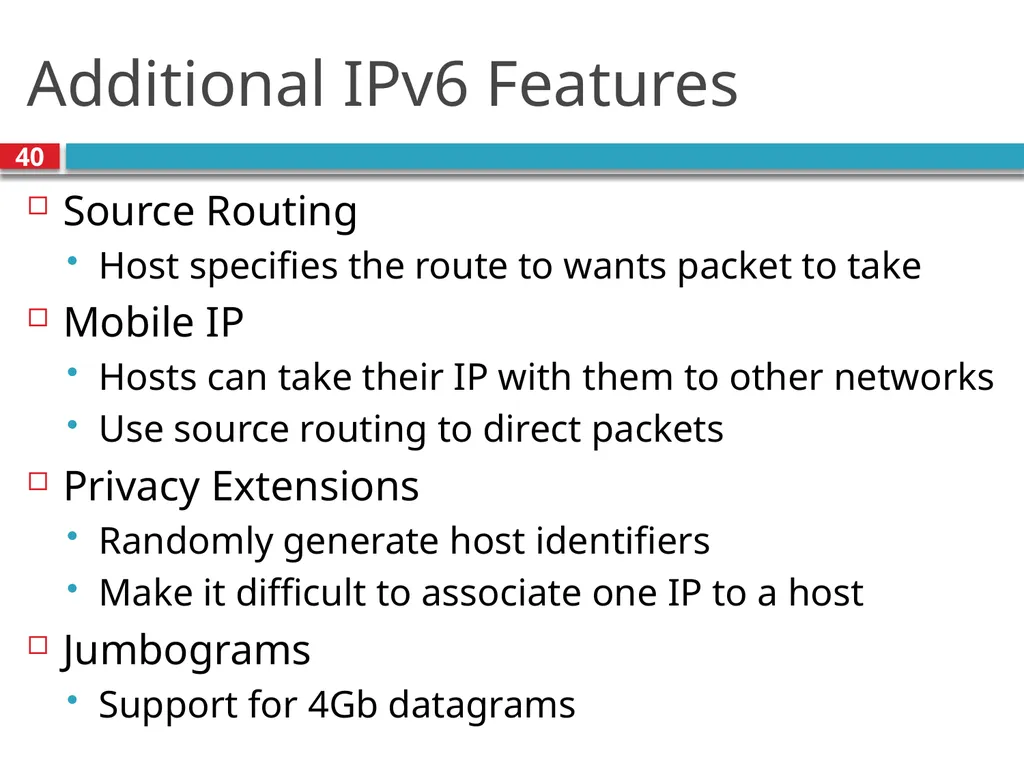 TDTS21: Advanced Networking Lecture 7: IP and - slide 40 of 70