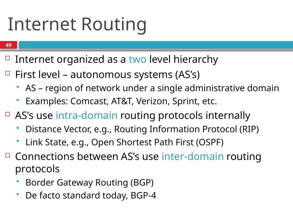TDTS21: Advanced Networking Lecture 7: IP and - slide 49 of 70