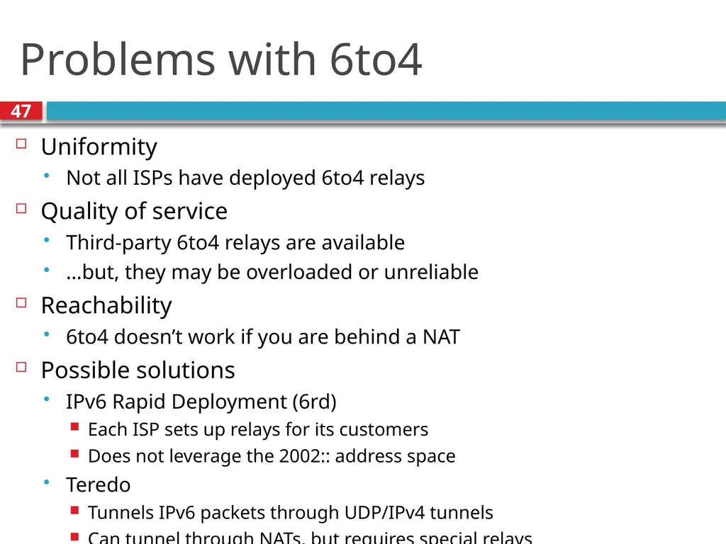 TDTS21: Advanced Networking Lecture 7: IP and - slide 47 of 70