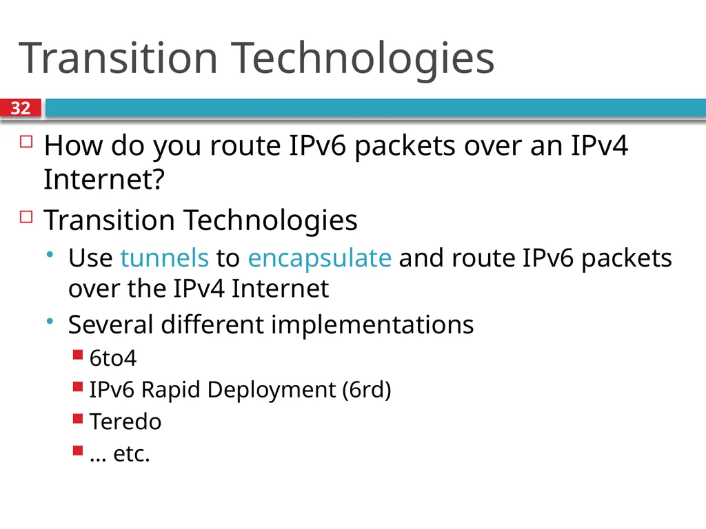 TDTS21: Advanced Networking Lecture 7: IP and - slide 32 of 70