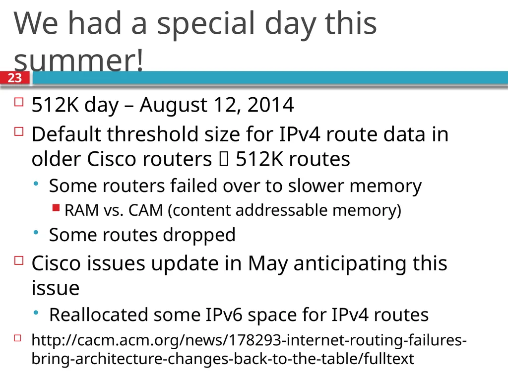 TDTS21: Advanced Networking Lecture 7: IP and - slide 23 of 70