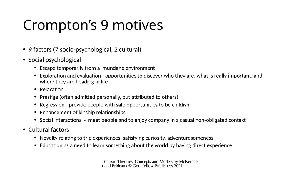 Chapter 10: Why Do People Travel? Learning - slide 13 of 22