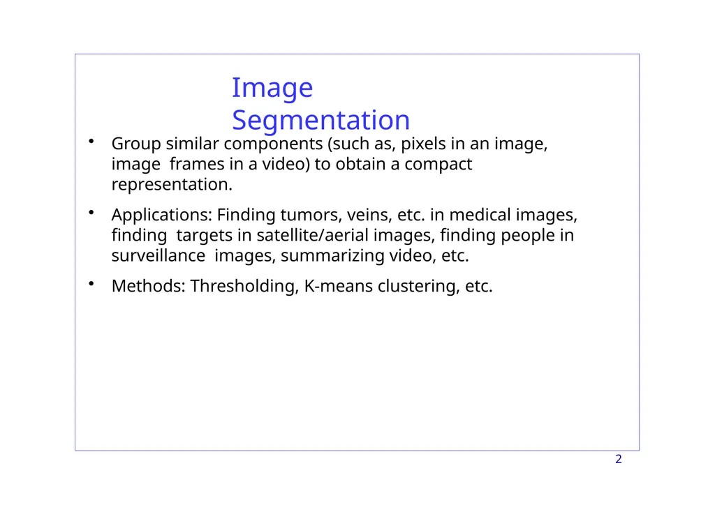 Region-based Segmentation Image Segmentation 2 - slide 2 of 41