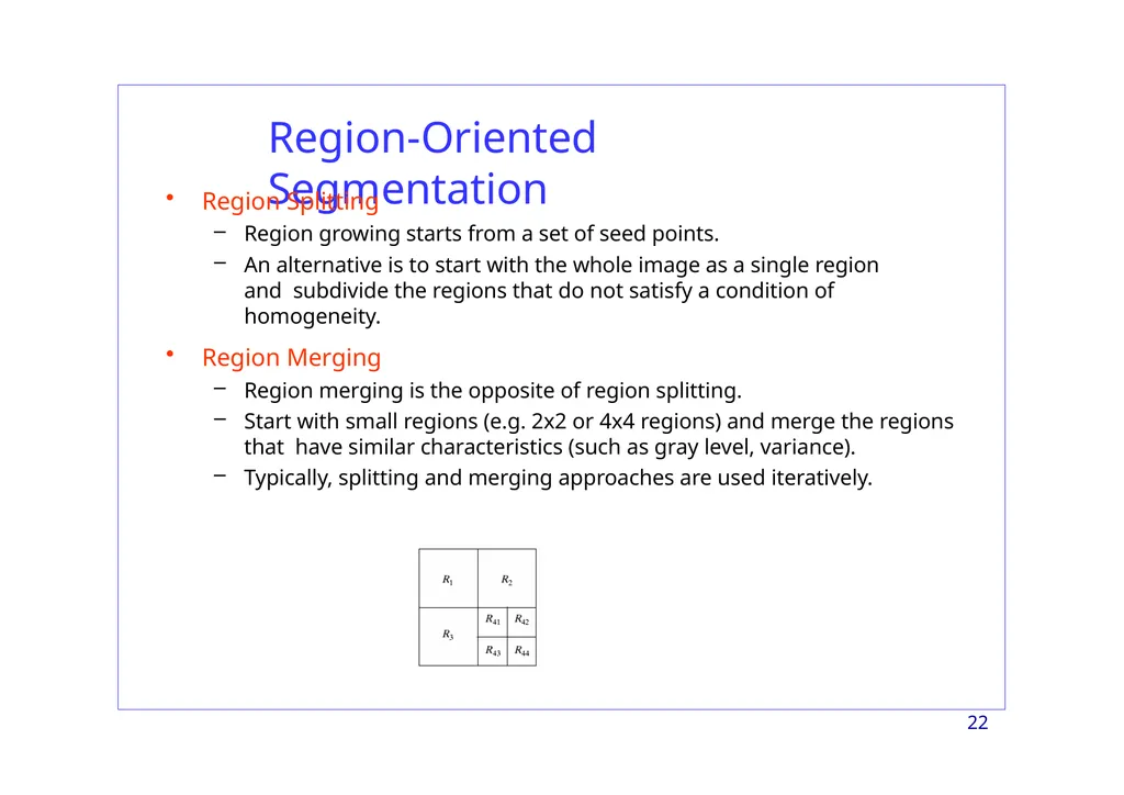 Region-based Segmentation Image Segmentation 2 - slide 22 of 41