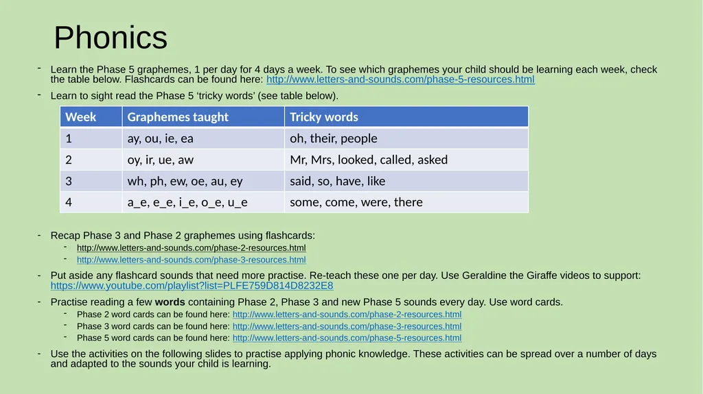 Year 1 Home Learning English Key Skills and - slide 3 of 19