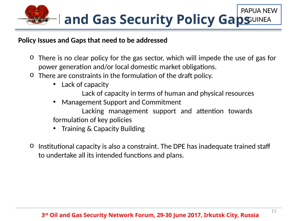 PAPUA NEW GUINEA OIL AND GAS SECURITY PANDA - slide 11 of 12