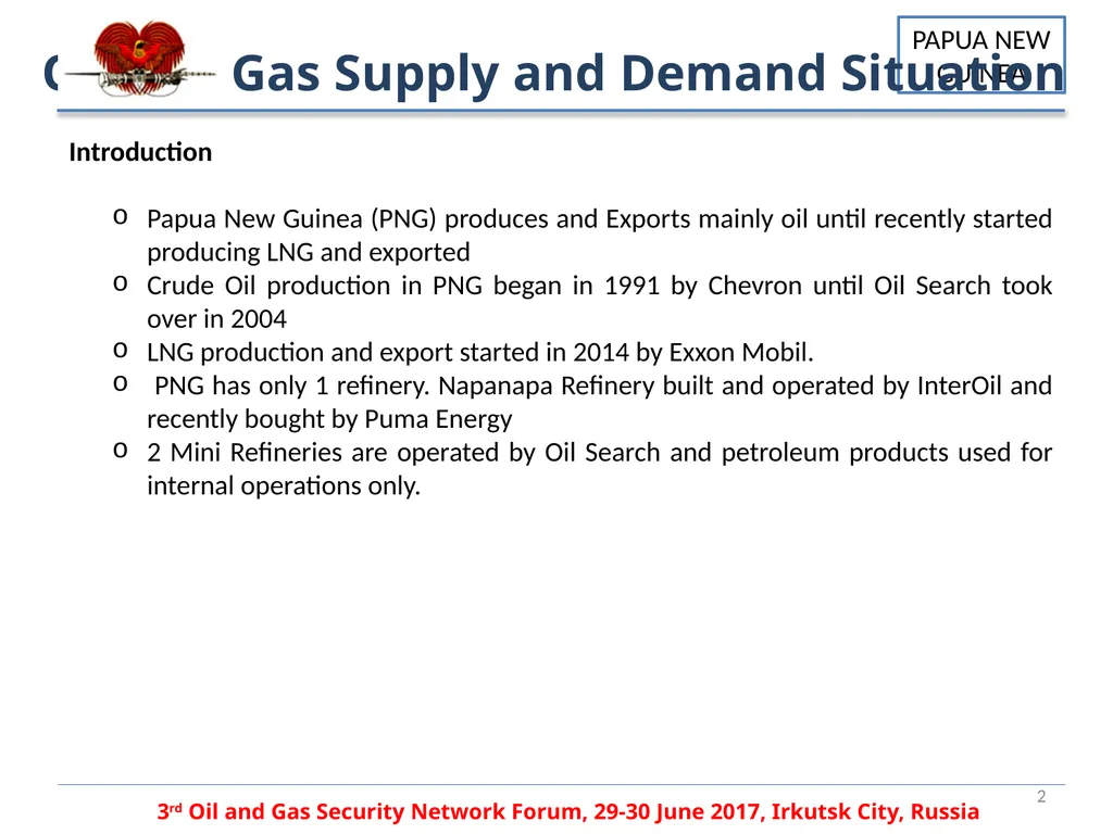 PAPUA NEW GUINEA OIL AND GAS SECURITY PANDA - slide 2 of 12