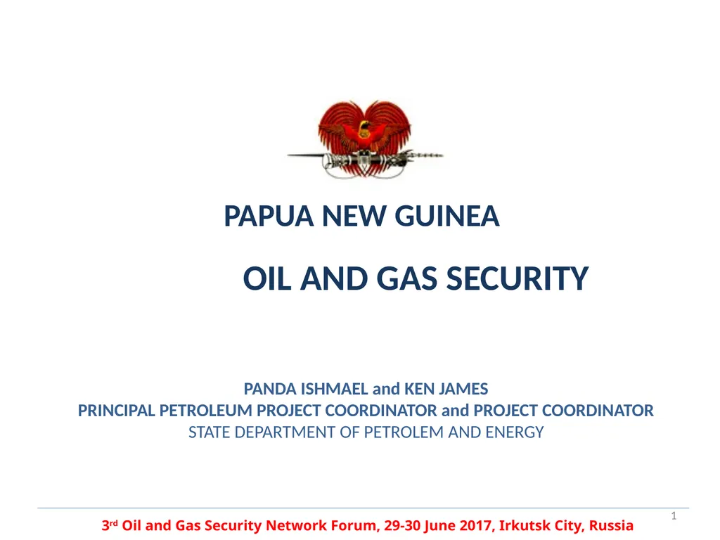 PAPUA NEW GUINEA OIL AND GAS SECURITY PANDA - slide 1 of 12