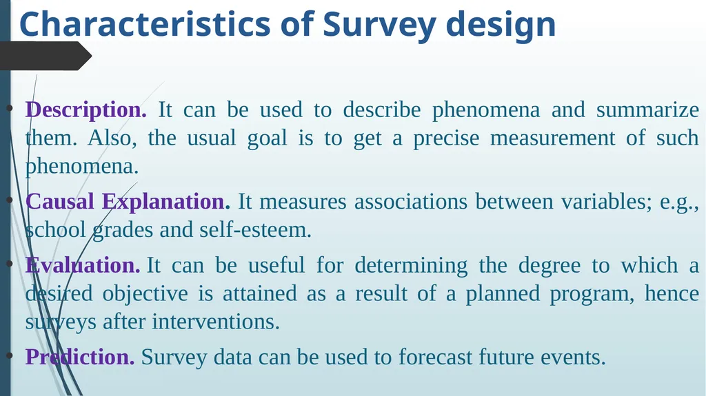 survey design Dr. VIJAYALEKSHMI N S ASSISTANT - slide 8 of 25