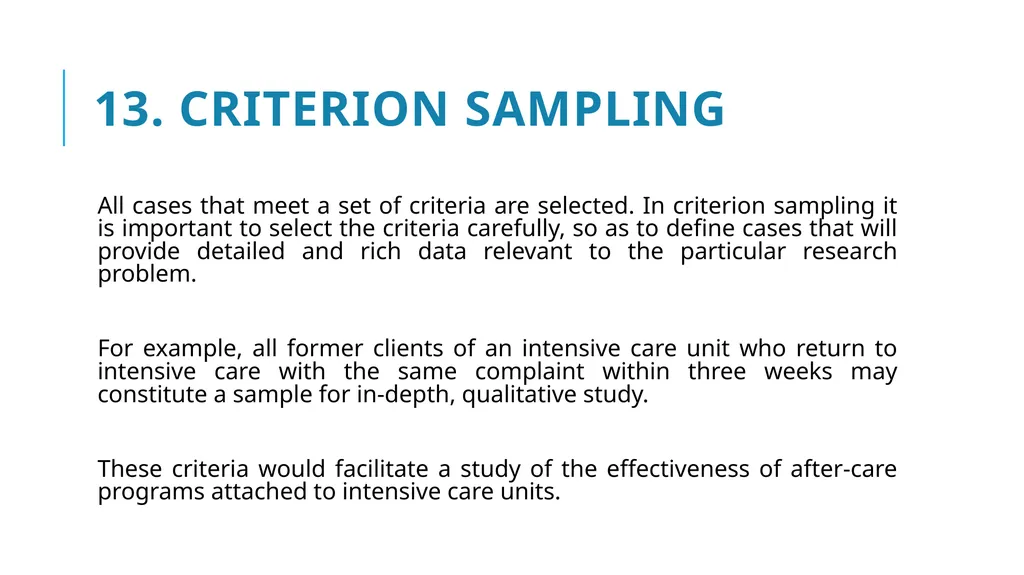 Qualitative Sampling Techniques Training course in - slide 19 of 24