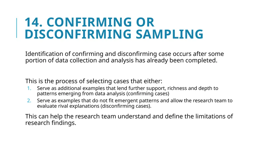 Qualitative Sampling Techniques Training course in - slide 20 of 24