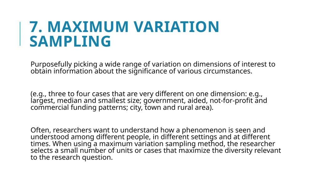 Qualitative Sampling Techniques Training course in - slide 13 of 24