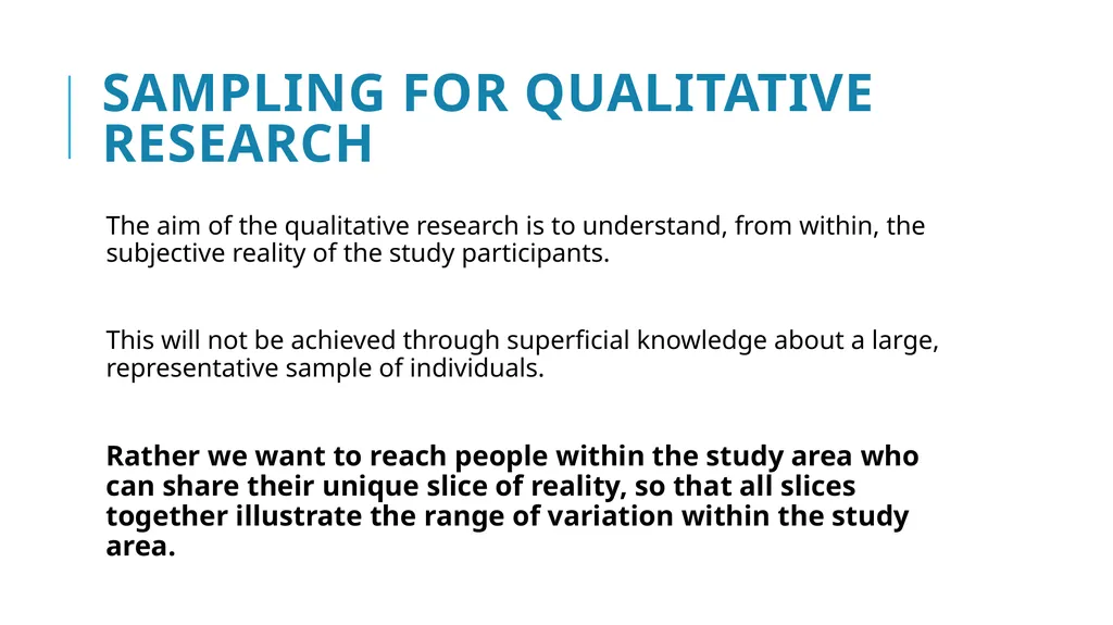 Qualitative Sampling Techniques Training course in - slide 3 of 24