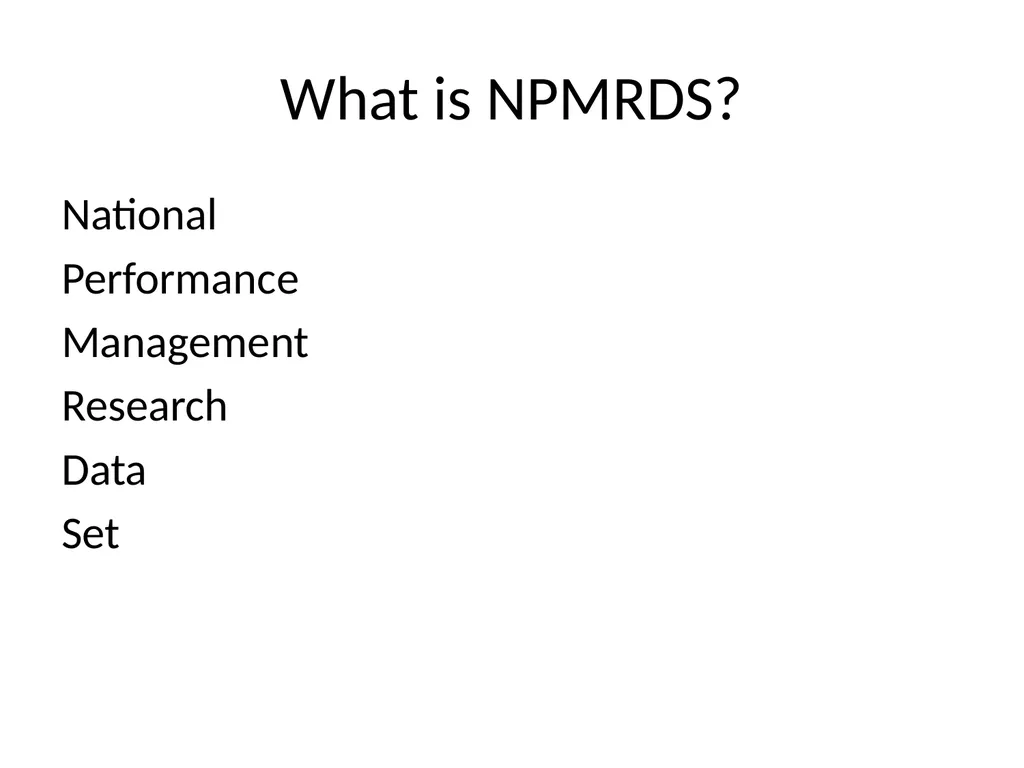 Using NPMRDS Data for System Performance Chris - slide 6 of 36