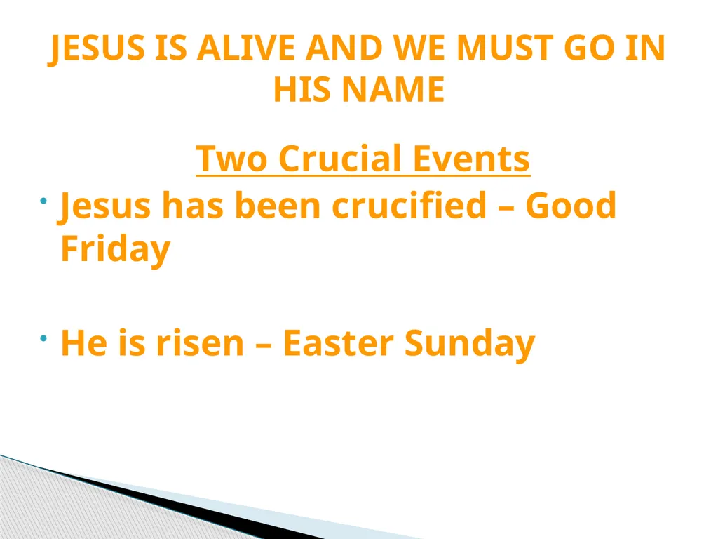 JESUS IS ALIVE AND WE MUST GO IN HIS NAME - slide 2 of 6