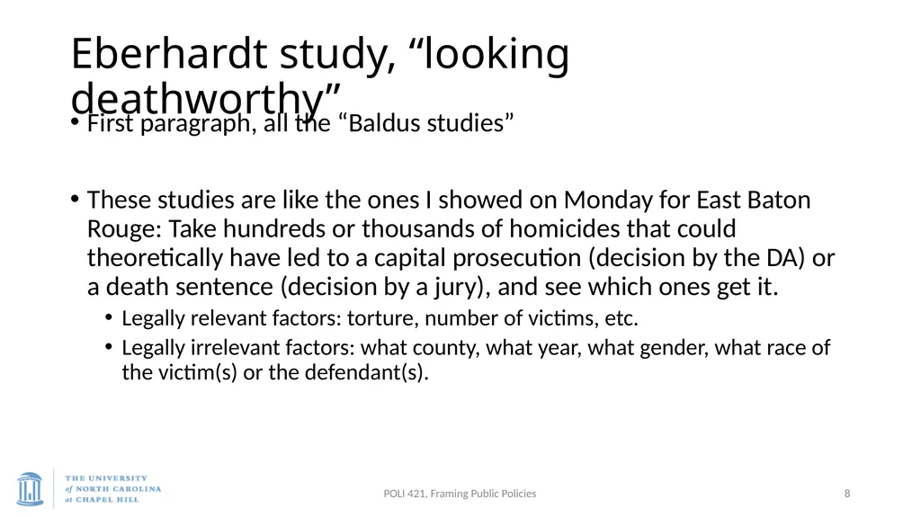 Eberhardt et al. “Looking Deathworthy” March 6, - slide 8 of 18