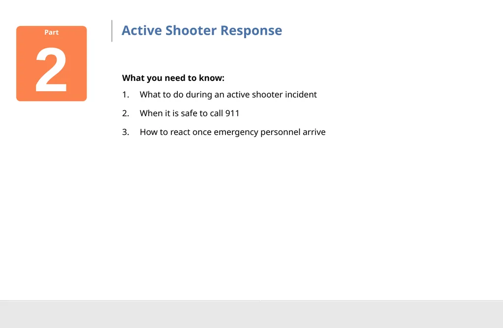 Active Shooter Preparedness DISCLAIMER This - slide 14 of 29
