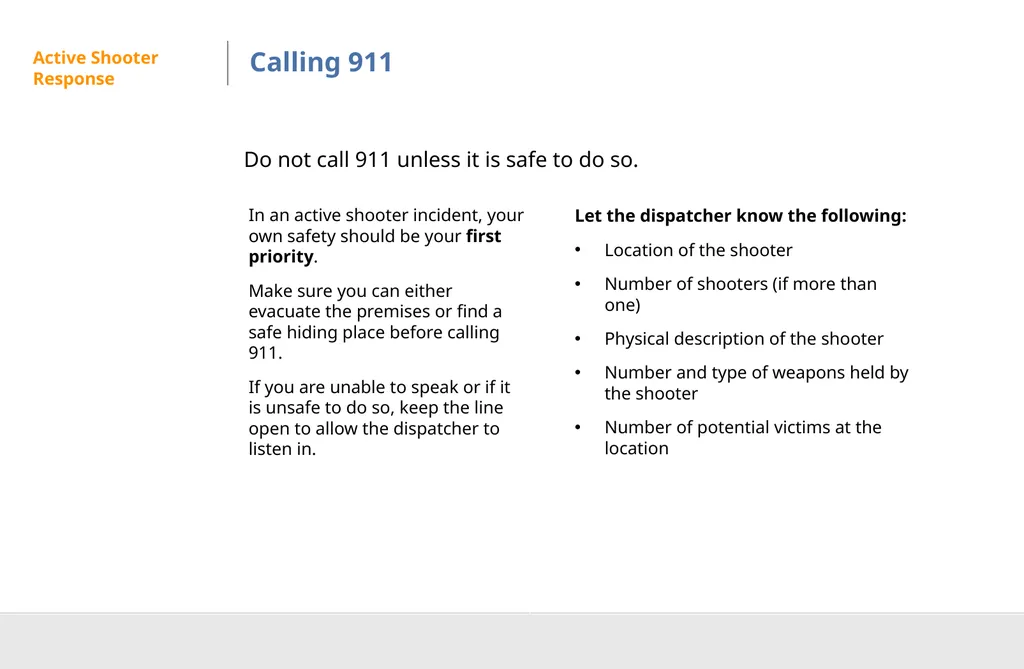 Active Shooter Preparedness DISCLAIMER This - slide 20 of 29