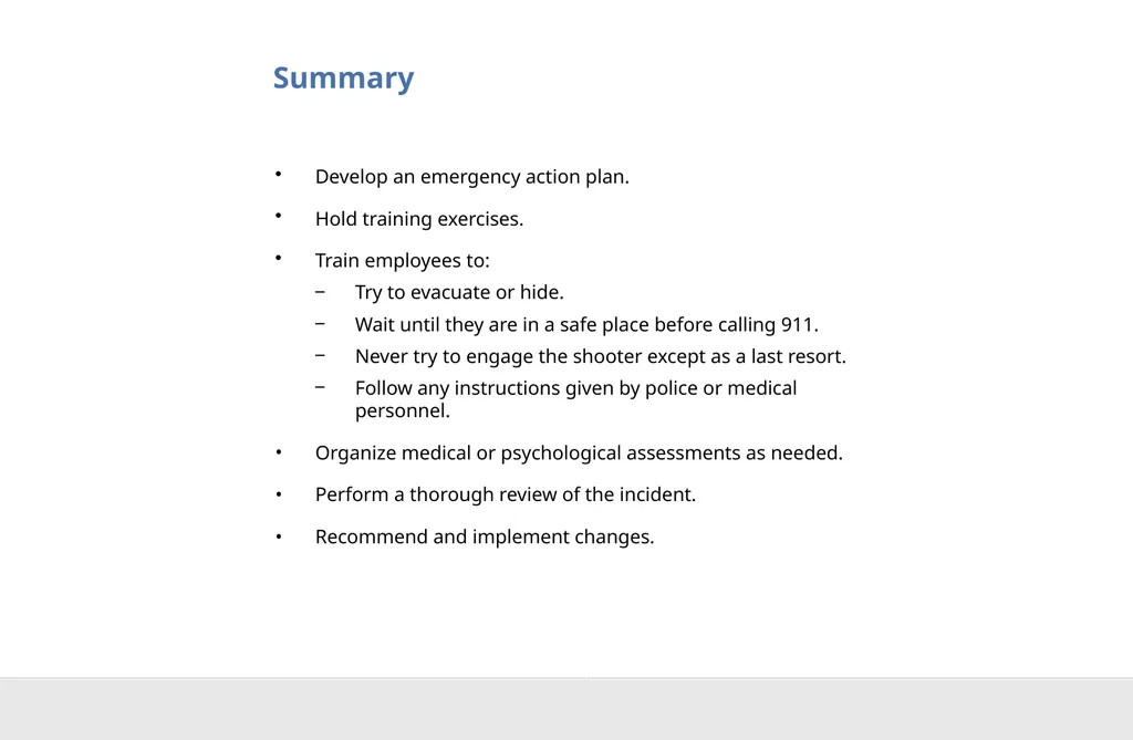 Active Shooter Preparedness DISCLAIMER This - slide 28 of 29
