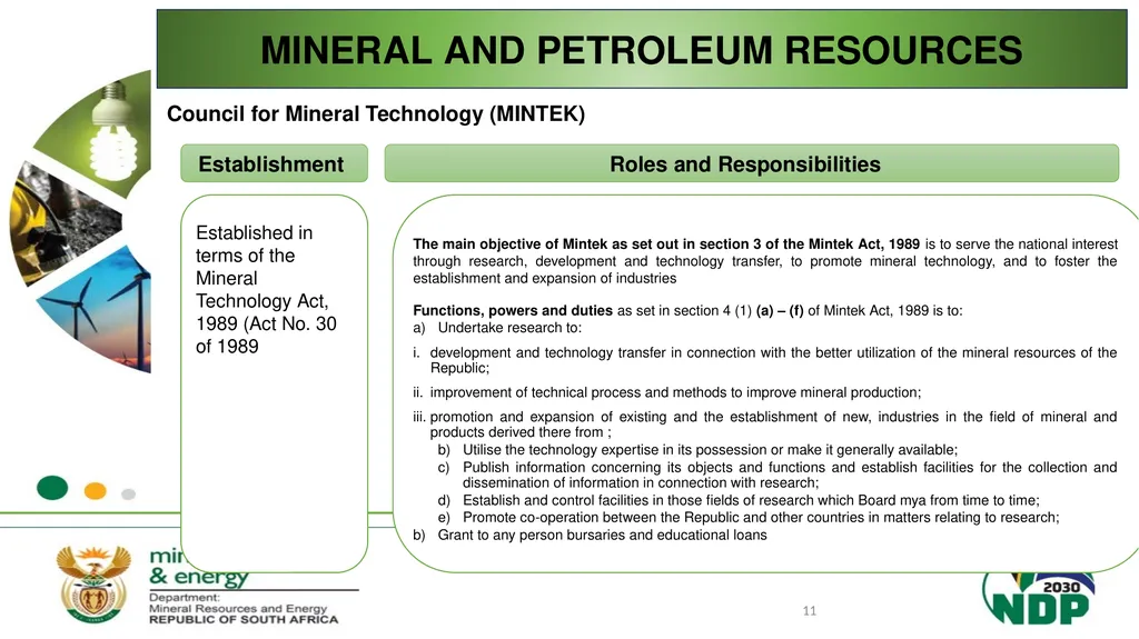 BRIEFING ON THE MANDATE AND RESPONSIBILITIES OF - slide 11 of 25