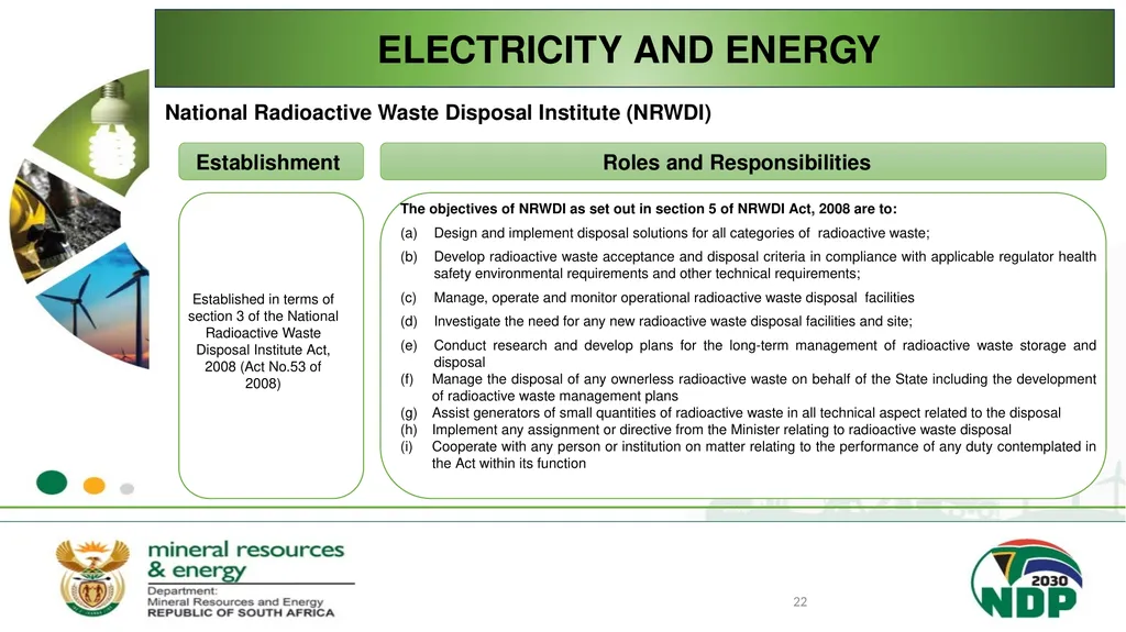 BRIEFING ON THE MANDATE AND RESPONSIBILITIES OF - slide 22 of 25