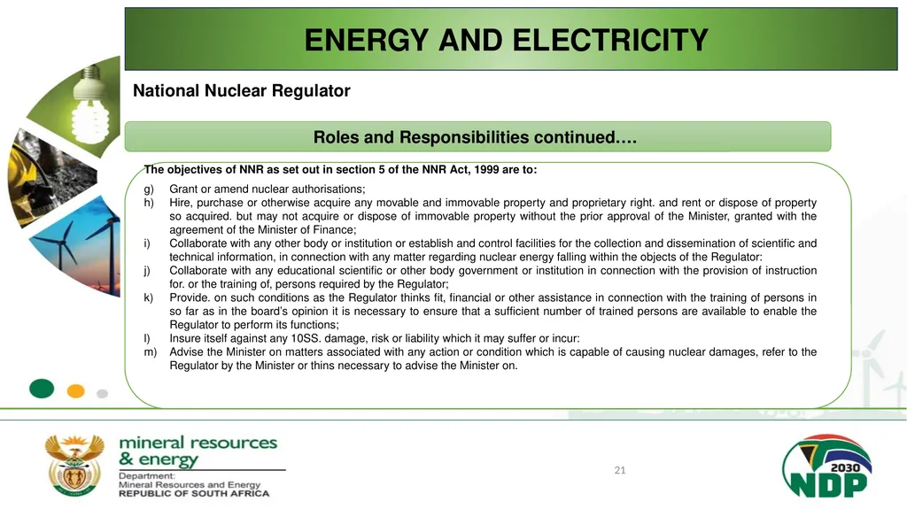 BRIEFING ON THE MANDATE AND RESPONSIBILITIES OF - slide 21 of 25