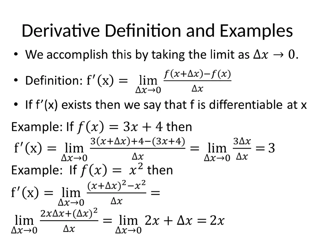 Lecture 1: Limits, Derivatives, the Product Rule, - slide 24 of 41