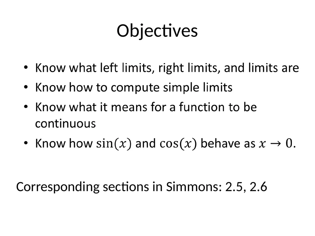Lecture 1: Limits, Derivatives, the Product Rule, - slide 3 of 41