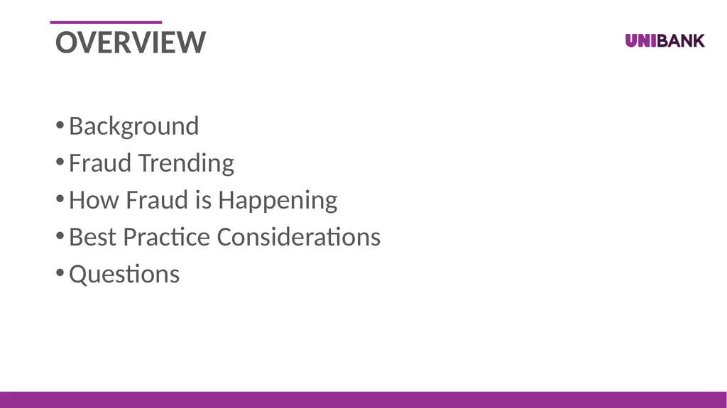 Security Best Practices and Fraud Trends – - slide 2 of 33