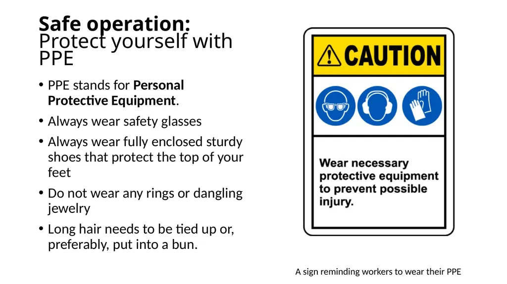 Introduction to Lathe Safety This material was - slide 15 of 22