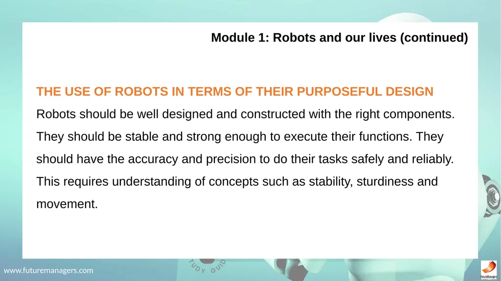 Robotics Fundamentals NCV2 www.futuremanagers.com - slide 11 of 43