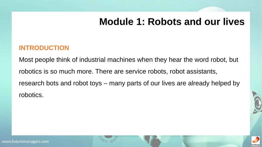 Robotics Fundamentals NCV2 www.futuremanagers.com - slide 2 of 43