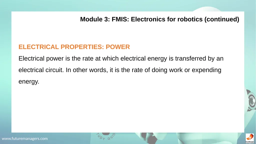 Robotics Fundamentals NCV2 www.futuremanagers.com - slide 29 of 43