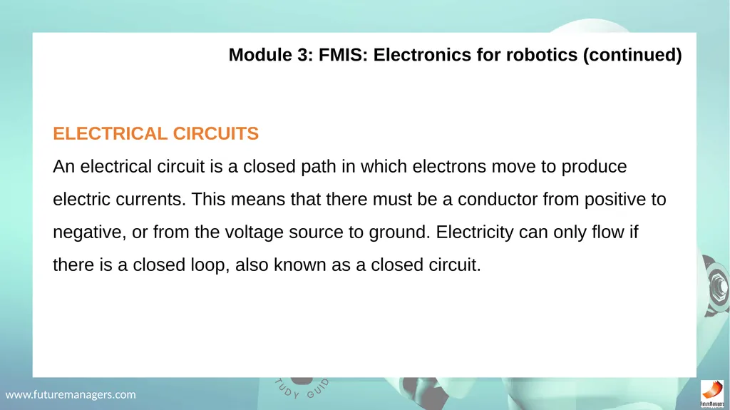 Robotics Fundamentals NCV2 www.futuremanagers.com - slide 30 of 43
