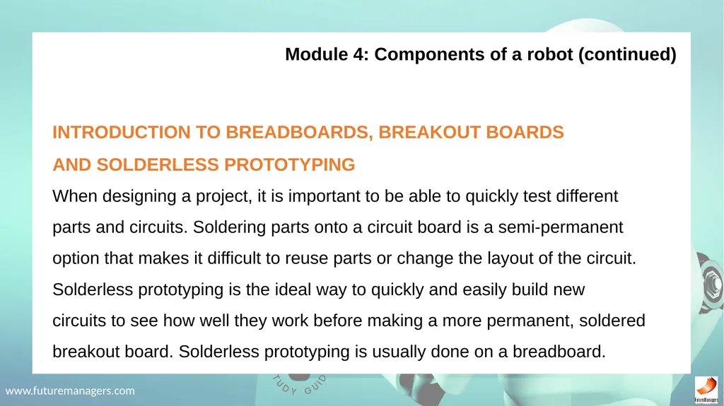 Robotics Fundamentals NCV2 www.futuremanagers.com - slide 35 of 43