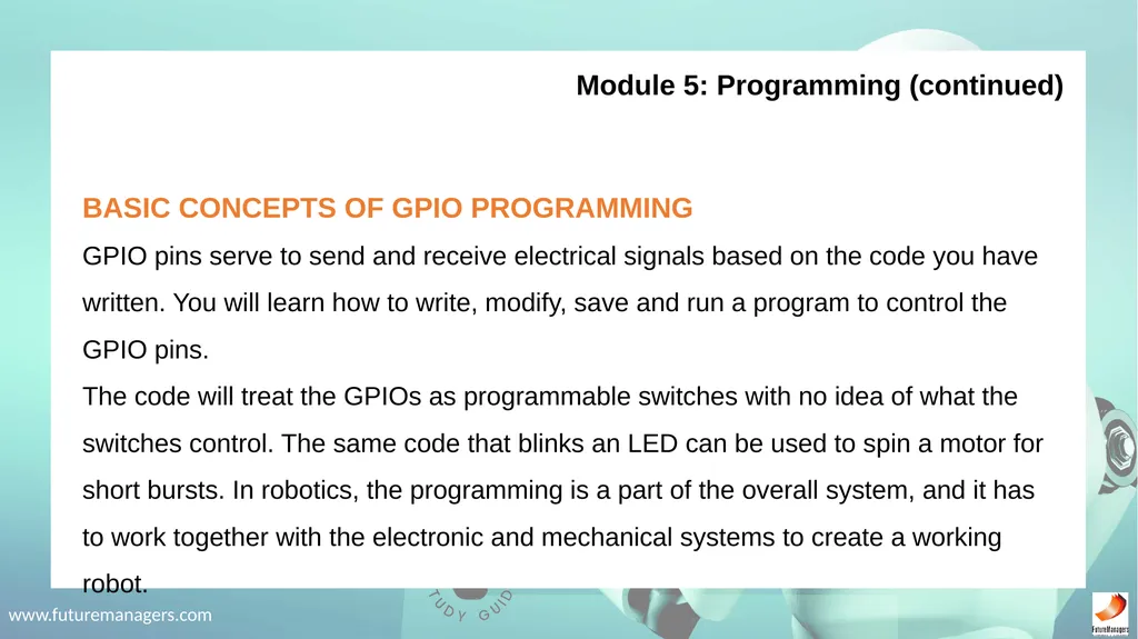 Robotics Fundamentals NCV2 www.futuremanagers.com - slide 39 of 43