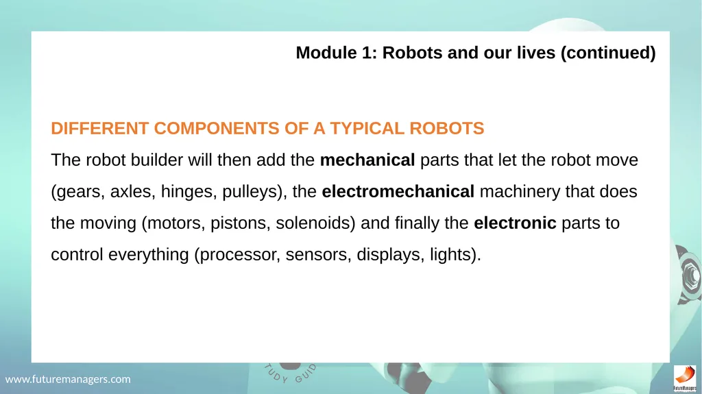 Robotics Fundamentals NCV2 www.futuremanagers.com - slide 6 of 43