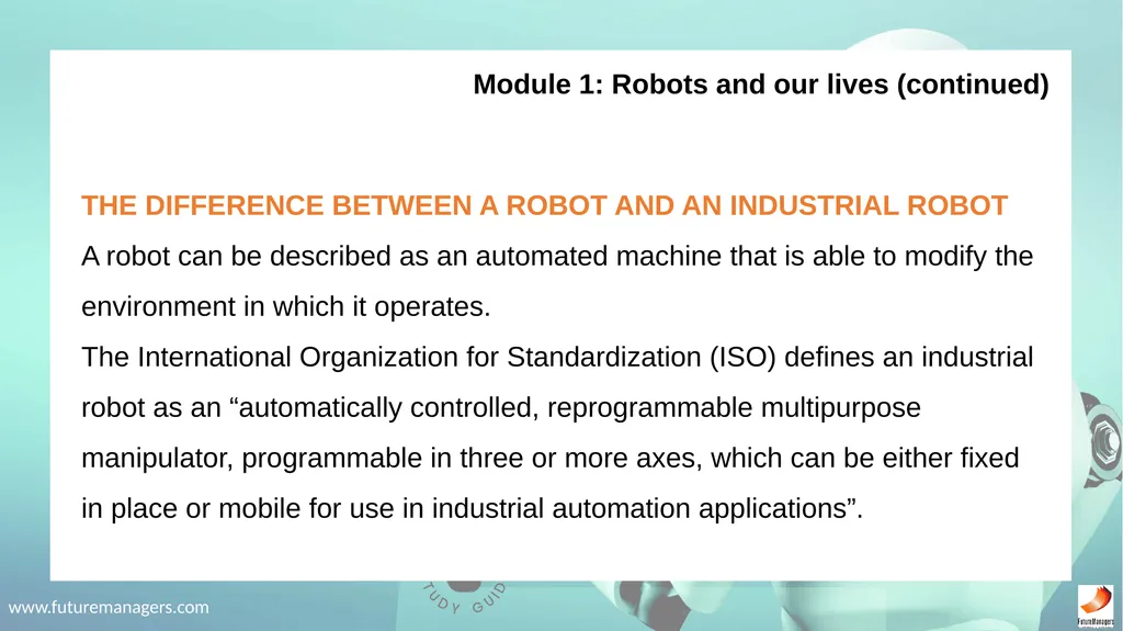 Robotics Fundamentals NCV2 www.futuremanagers.com - slide 8 of 43