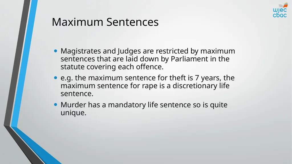 The Criminal Process Principles of sentencing - slide 5 of 25