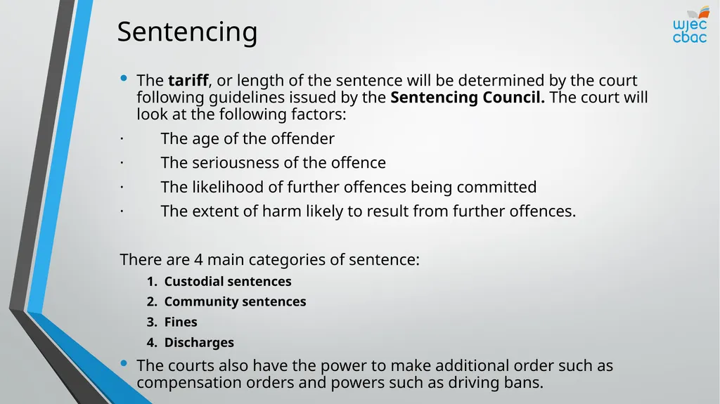 The Criminal Process Principles of sentencing - slide 21 of 25