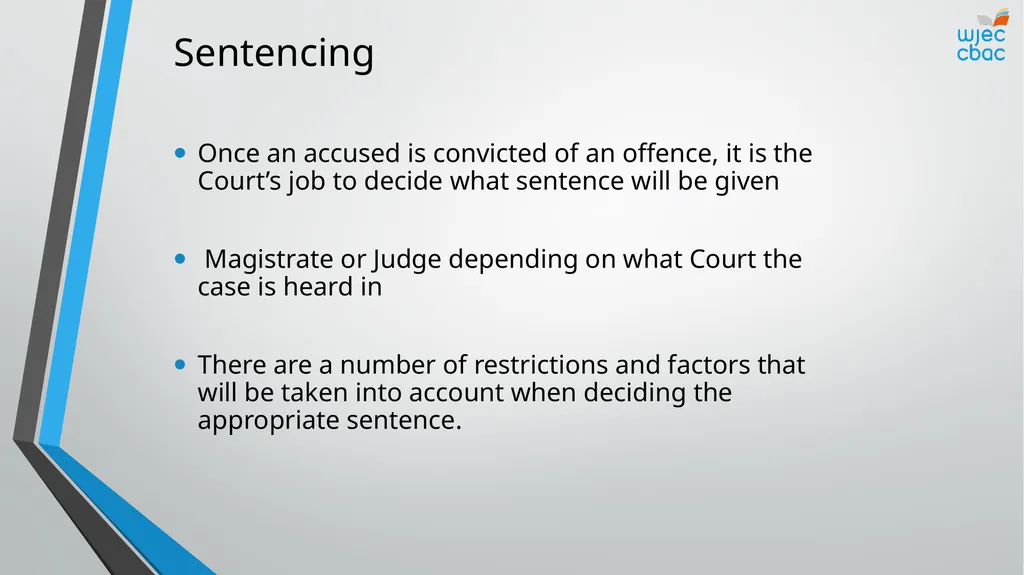 The Criminal Process Principles of sentencing - slide 3 of 25