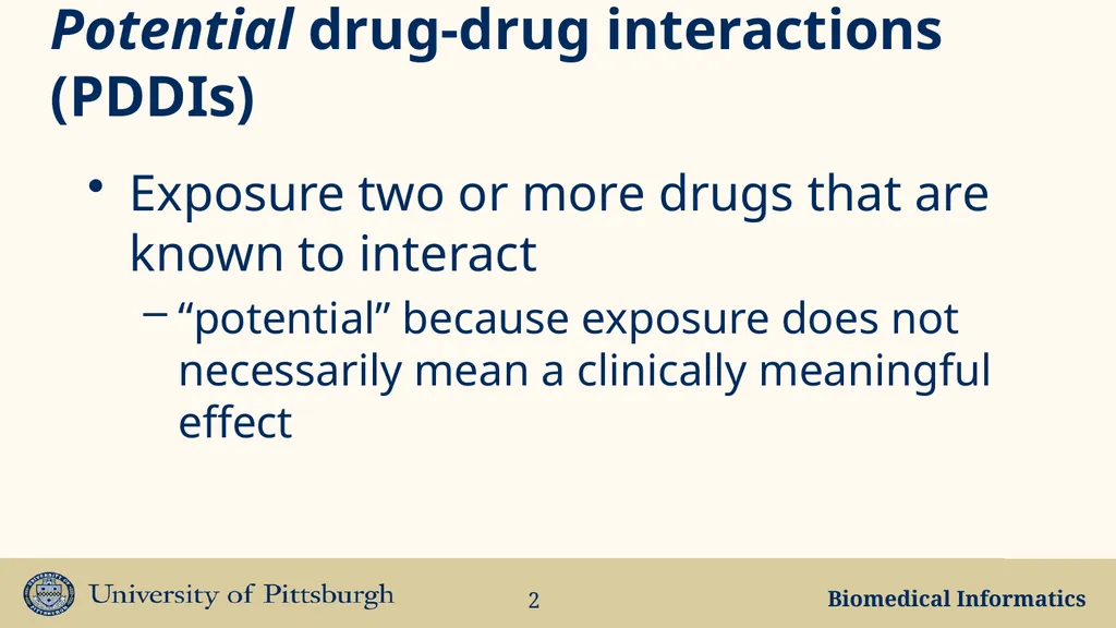 Drug-drug Interactions - opportunities for - slide 2 of 21
