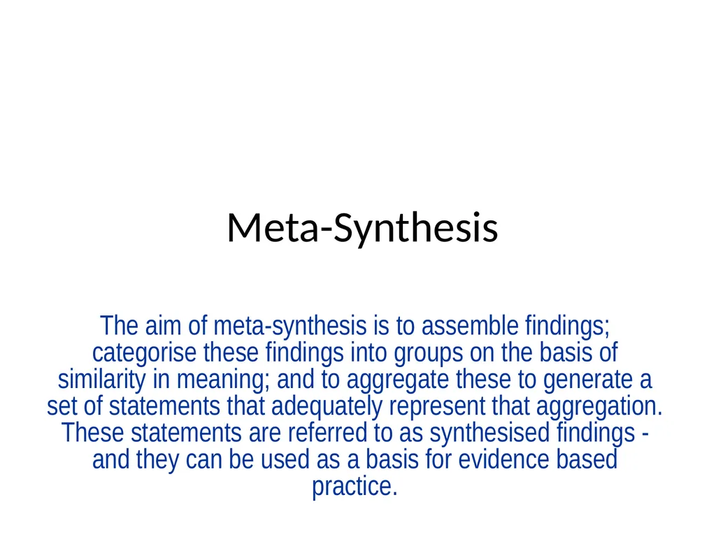 A worked example of META-AGGREGATION Its history - slide 24 of 33