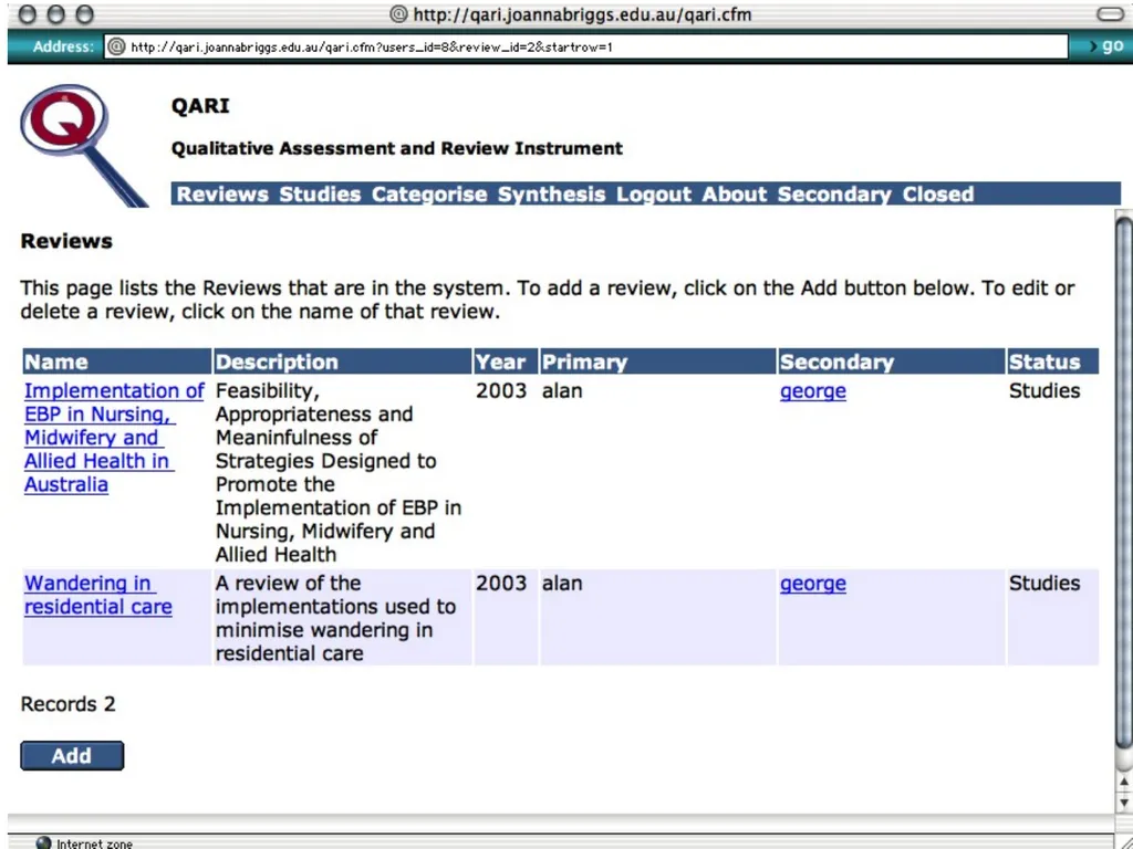 A worked example of META-AGGREGATION Its history - slide 16 of 33