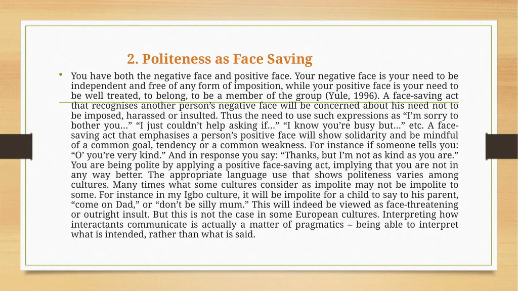 Politeness Principle INTRODCTION In our study of - slide 6 of 10
