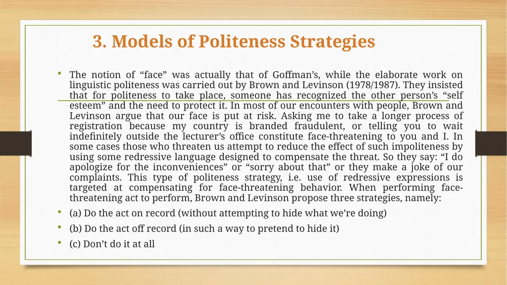Politeness Principle INTRODCTION In our study of - slide 7 of 10